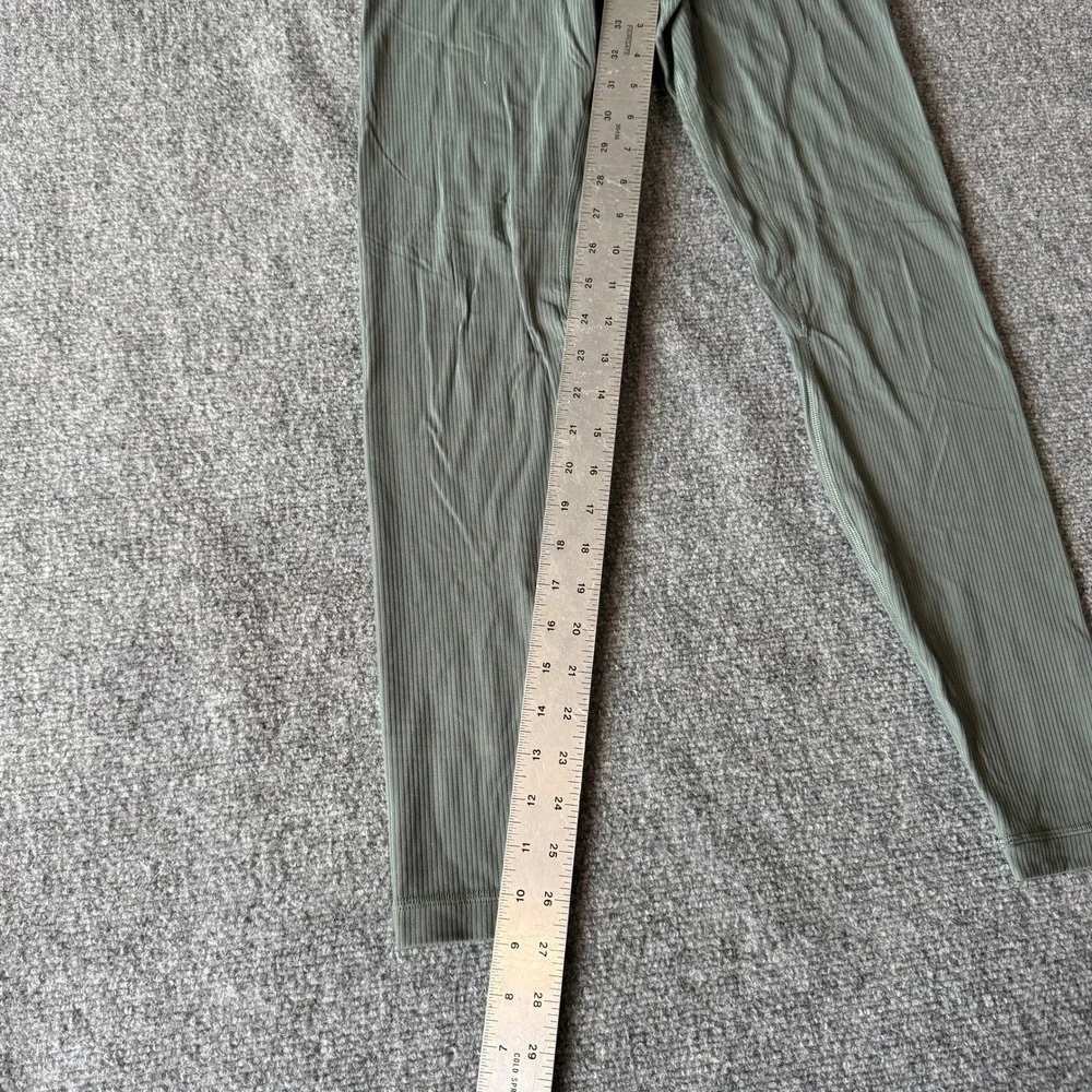 Sage Green Ribbed High Waisted Full Length‎ Yoga Leggings Athleisure 2114